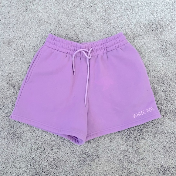 White Fox Boutique Pants - White fox Check It Out Lounge Shorts